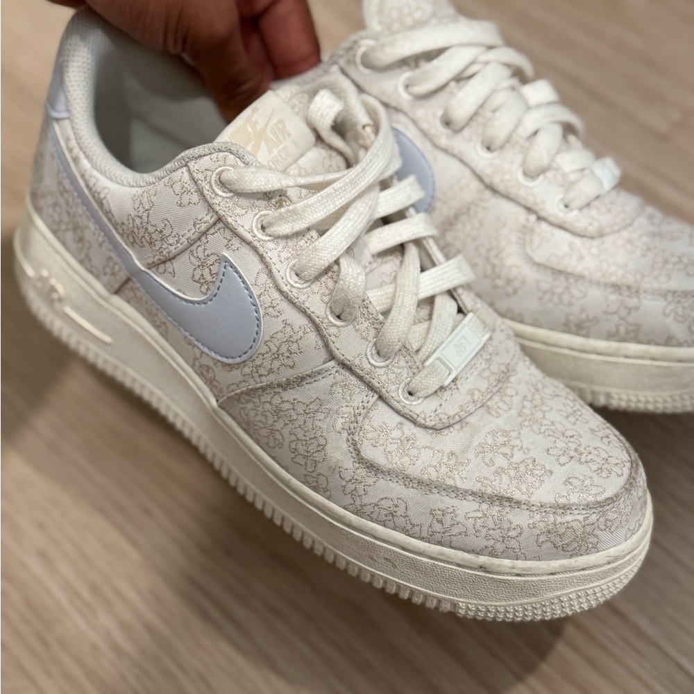 Nike White and Sky Blue Sneakers